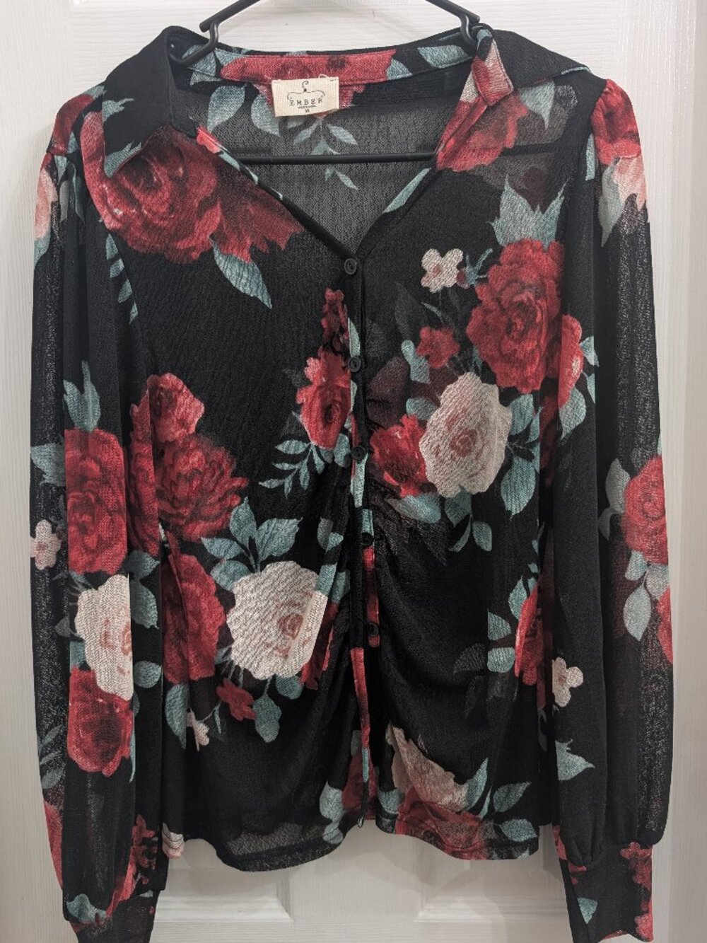 Ember translucent floral top